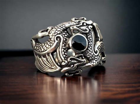 Drachen Ring 925 Silber Mit Keltischen Knoten Triquetra Siegelring