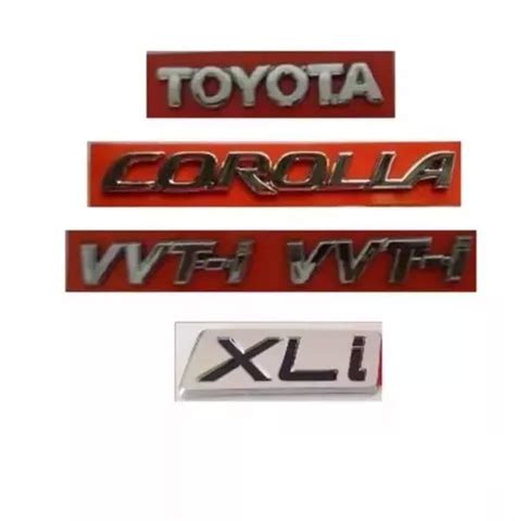 Kit Emblemas Toyota Corolla Palqueta Xli 02 Vvt I