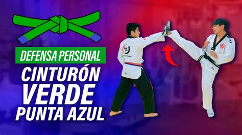 DEFENSA PERSONAL Cinturón VERDE punta AZUL Taekwondo Tutorial