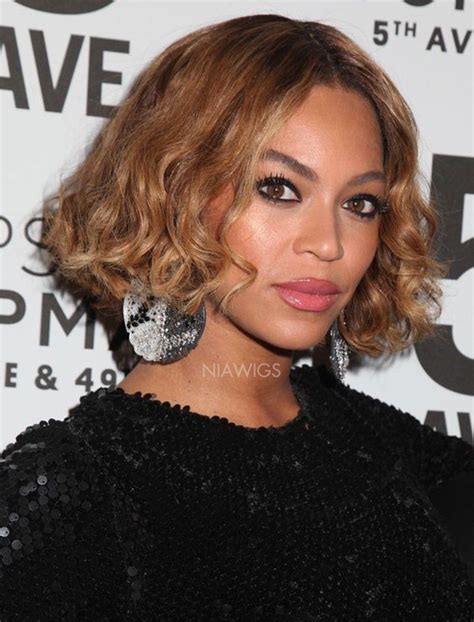 Beyonce Inspired Short Bob Curly Virgin Hair Lace Front Celebrity Wigs ...