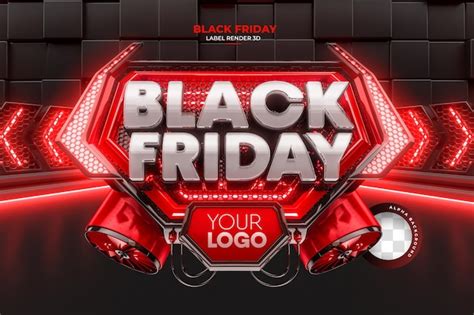 Premium Psd Label Black Friday D Realistic Render For Promotion