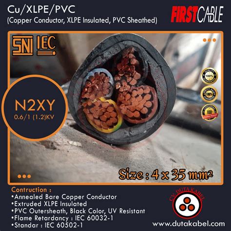 Jual Kabel N2XY 4x35 Mm2 Cu XLPE PVC FIRST CABLE 4x35 Mm 4 X 35 Mm2