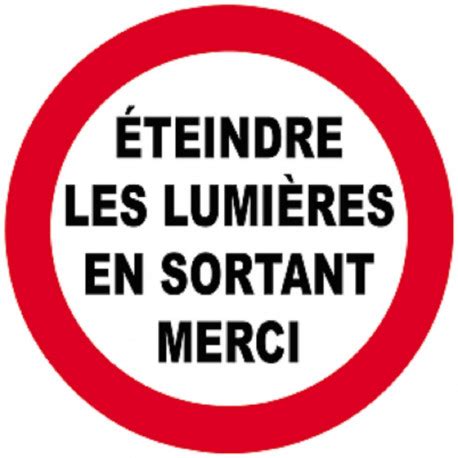 éteindre les lumières en sortant 10cm Sticker autocollant