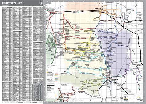 Hunter Valley Map 201617 By Hunter Valley Wine And Tourism Association