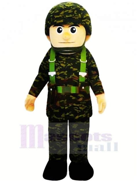 Cool Military Man Mascot Costume People