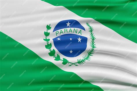 Bandeira Do Estado Brasileiro Paraná Em Renderização 3d Com Textura De