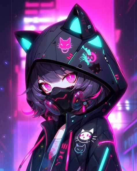 Premium Photo | Cyberpunk anime girl illustration