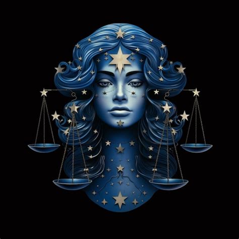 Premium Photo Zodiac Sign Of Libra With Stars And A Womans Face