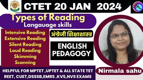 Ctet January 2024 English Pedagogy Types Of Reading Extensive