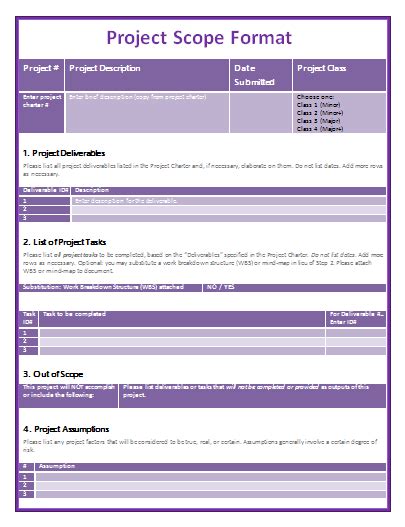 9 Project Scope Templates Free Word Templates