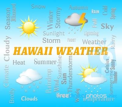 Hawaii Weather Shows Hawaiian Outlook And Forecast Stock Image ...