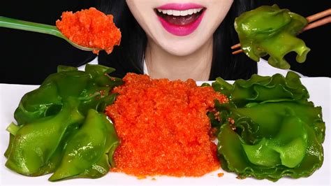 Asmr Flying Fish Roe Seaweed 날치알 미역귀 먹방 Mukbang No Talking Eating