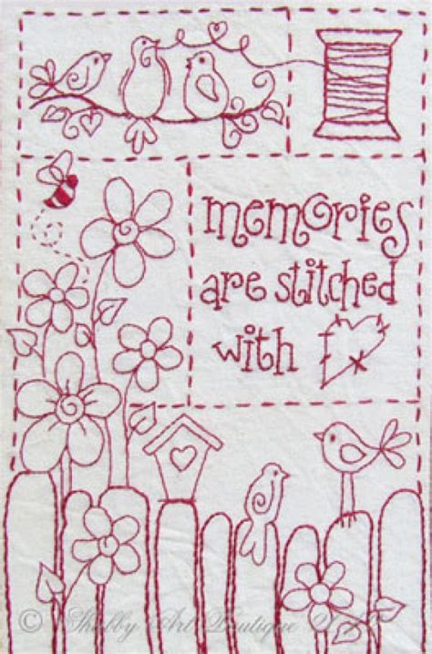 8 Simply Adorable Redwork Patterns Redwork Patterns Embroidery