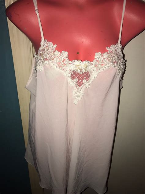 Vintage White Victorias Secret Nightie White Sheer Pearls And Lace