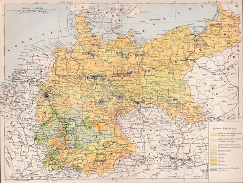 Original Historische Landkarte Von Karte Der Landwirtschaft Im