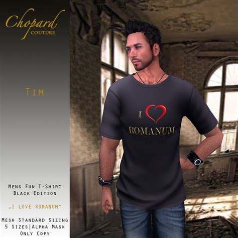 Second Life Marketplace Chopard Couture Tim T Shirt I Love Romanum Mesh