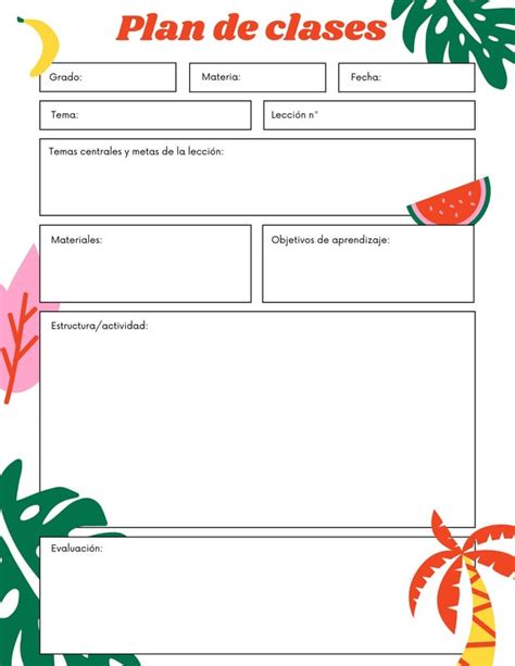 Página 2 Plantillas Para Planes De Clases Gratis Canva