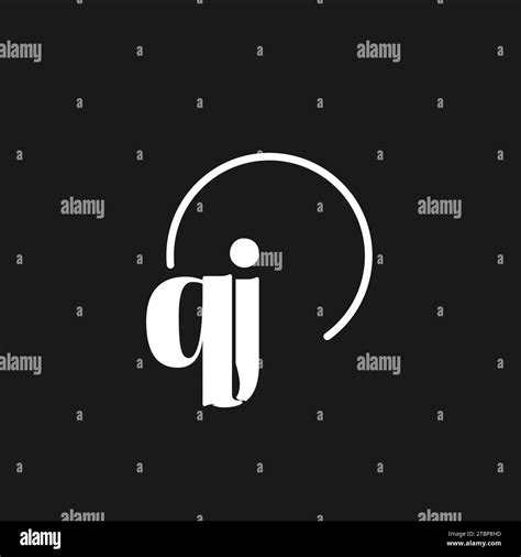 QJ Logo Initials Monogram With Circular Lines Minimalist And Clean