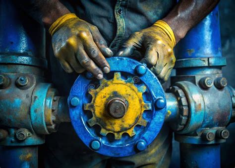 Expert Industrial Valve Repair CloseUp of Skilled Hands Restores Worn ...