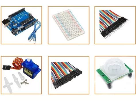 Kit Arduino Uno R3 Atmega Protoboard Sr501 Servo Cable Kit02 En Venta