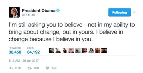 Obamas Final Tweets As President Are A Message Of Strength And Hope