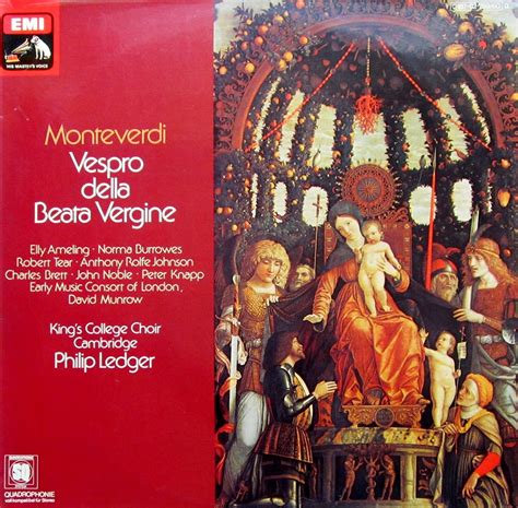 Monteverdi Vespro Della Beata Vergine Vinyl Doppel Lp Schallplatte