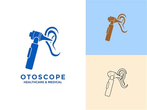 El concepto del icono del logotipo de Vector Otoscope Set El símbolo