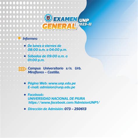 Examen General De Admisi N Unp Ii Noticias Universidad