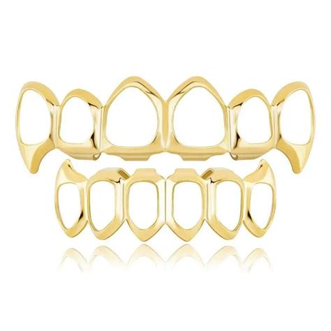 Grillz Dental Grills Hip Hop Grillz Set Fashion Gold Sier Color Hollow