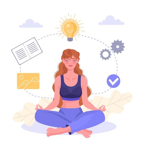 Premium Vector Creative Woman In Lotus Position Concept