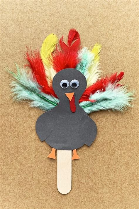 Adorable Popsicle Stick Turkey Craft For Thanksgiving Free Turkey