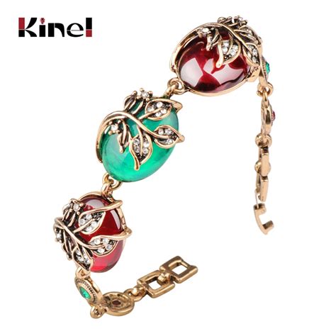 Kinel pulseiras étnicas para mulheres charme quente cristal cinza