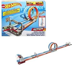 Mattel GFH Hot Wheels Action Double Loop Dash Track Set Amazon Sg Toys