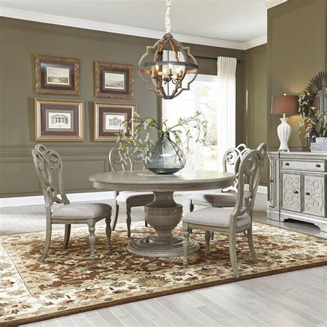 Liberty | 634-DR-5PDS Grand Estates Round Formal Dining Room Set with ...