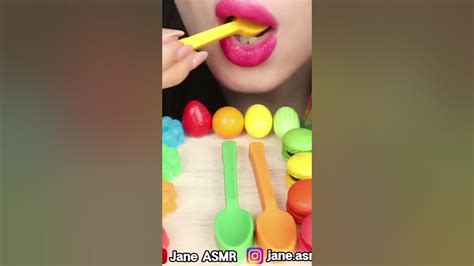 Asmr Rainbow Spoon Kohakuto Desserts 먹는 숟가락 코하쿠토 레인보우 먹방 Mukbang