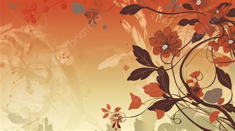 Orange And Brown Floral Background, Free Downloadable Picture ...