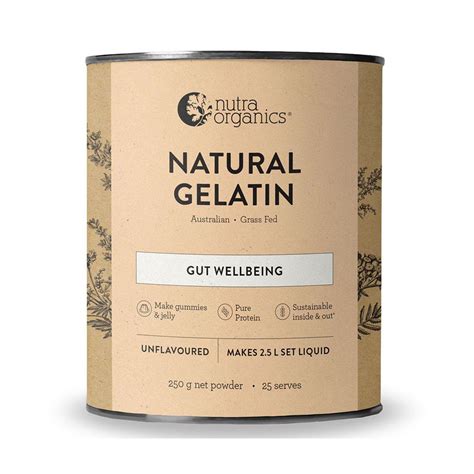 Nutra Organics Natural Gelatin Gut Wellbeing Unflavoured G Powder