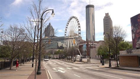 Atlanta Downtown Skyline with Skyview Ferris Wheel - ATLANTA, USA ...