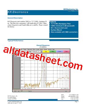2989 Datasheet(PDF) - KR Electronics, Inc.