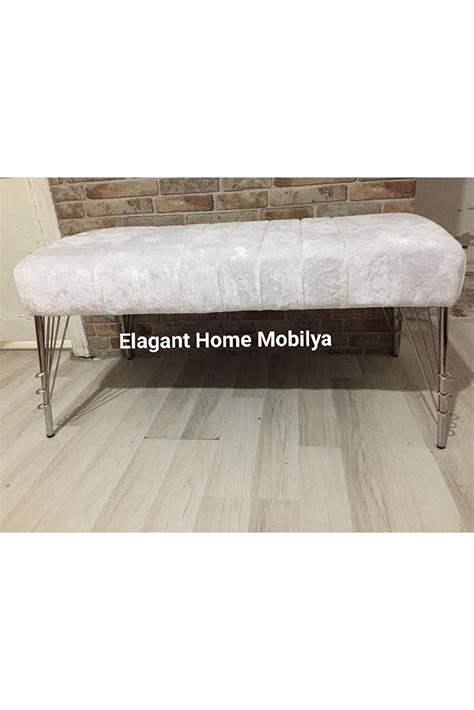 Elagant Mobilya Izgi Modern L Ks G M Nikilaj Metal Ayakl Puf Fiyat