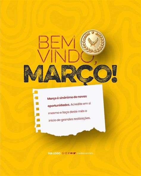 Premium PSD Social Media Bem Vindo Marco