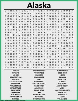 Alaska Word Search By Jennifer Olson Educational Resources TPT