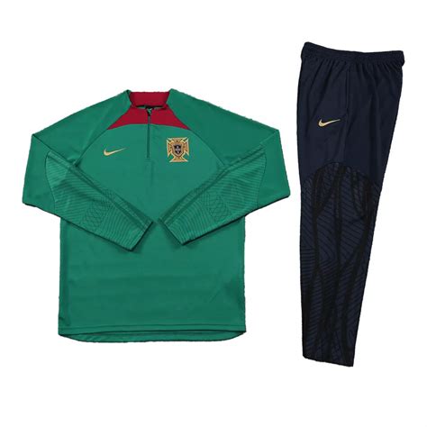 Portugal 1 4 Zip Tracksuit 2022 Green Gogoalshop