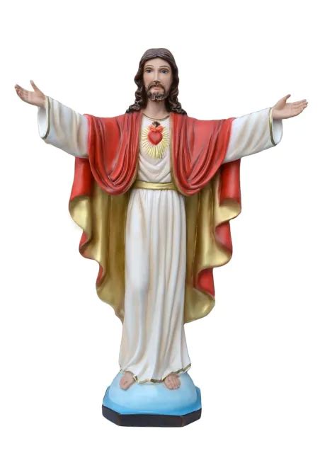 Sacred Heart Of Jesus With Open Arms Resin Statue Cm Eur