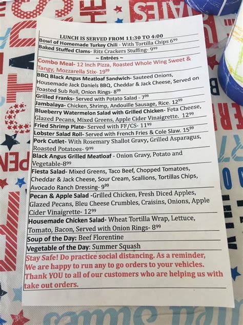 Menu at Dedham Midway Restaurant, Dedham