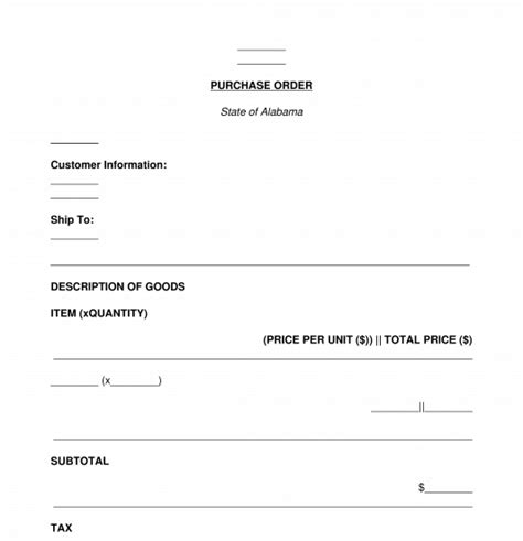 Purchase Order Free Sample Template Word And Pdf