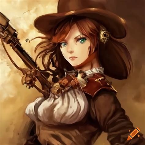 Digital Painting Of A Female Steampunk Outlaw Character On Craiyon