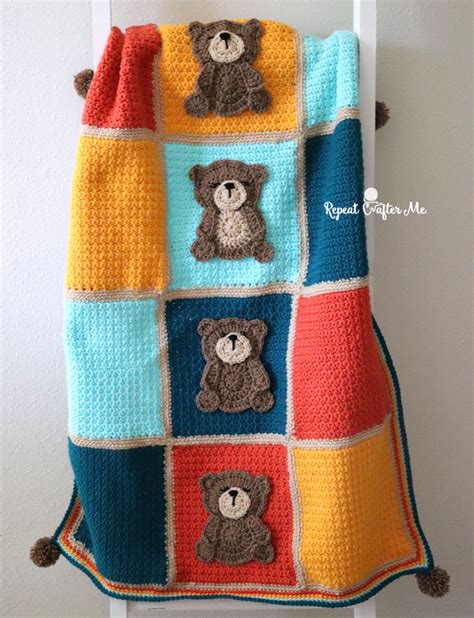 Crochet Teddy Bear Blanket Repeat Crafter Me