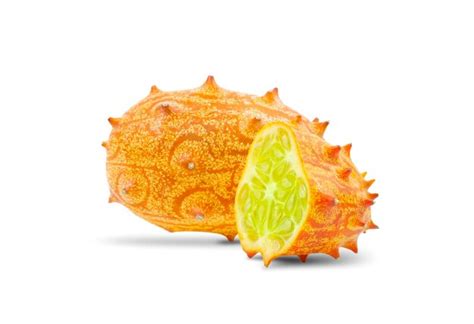 Premium Photo Ripe Kiwano Or Horned Melon Isolated On White Background