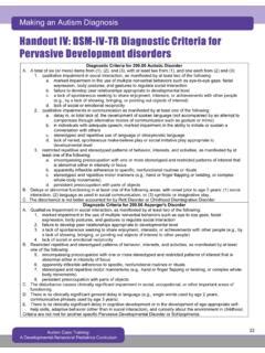 Diagnostic Criteria For Pervasive Development Disorders Diagnostic